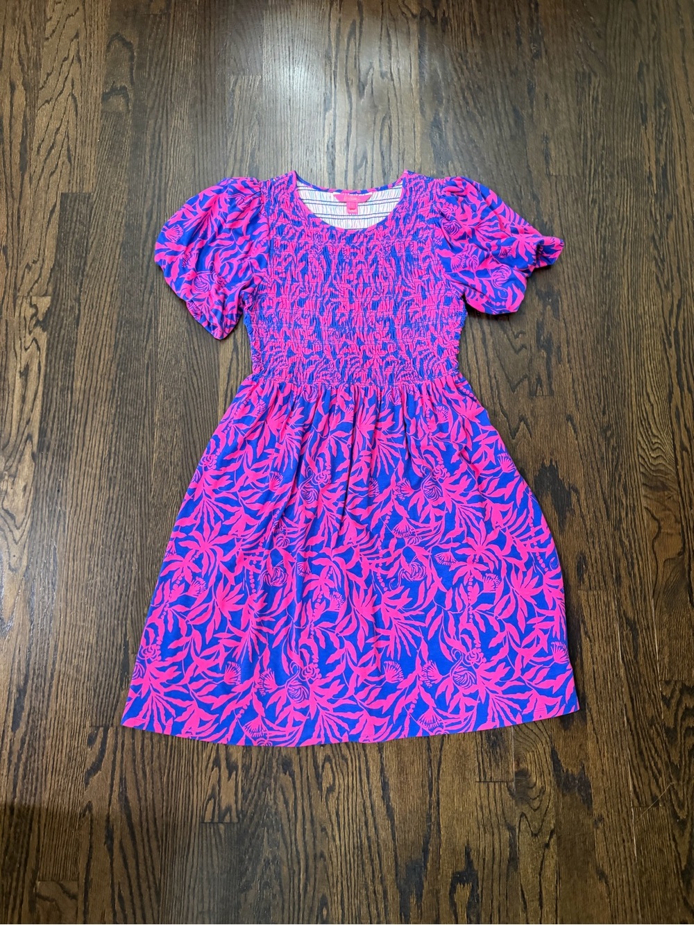 Women’s Lily Pulitzer Pink & Blue Floral Smocked Dress